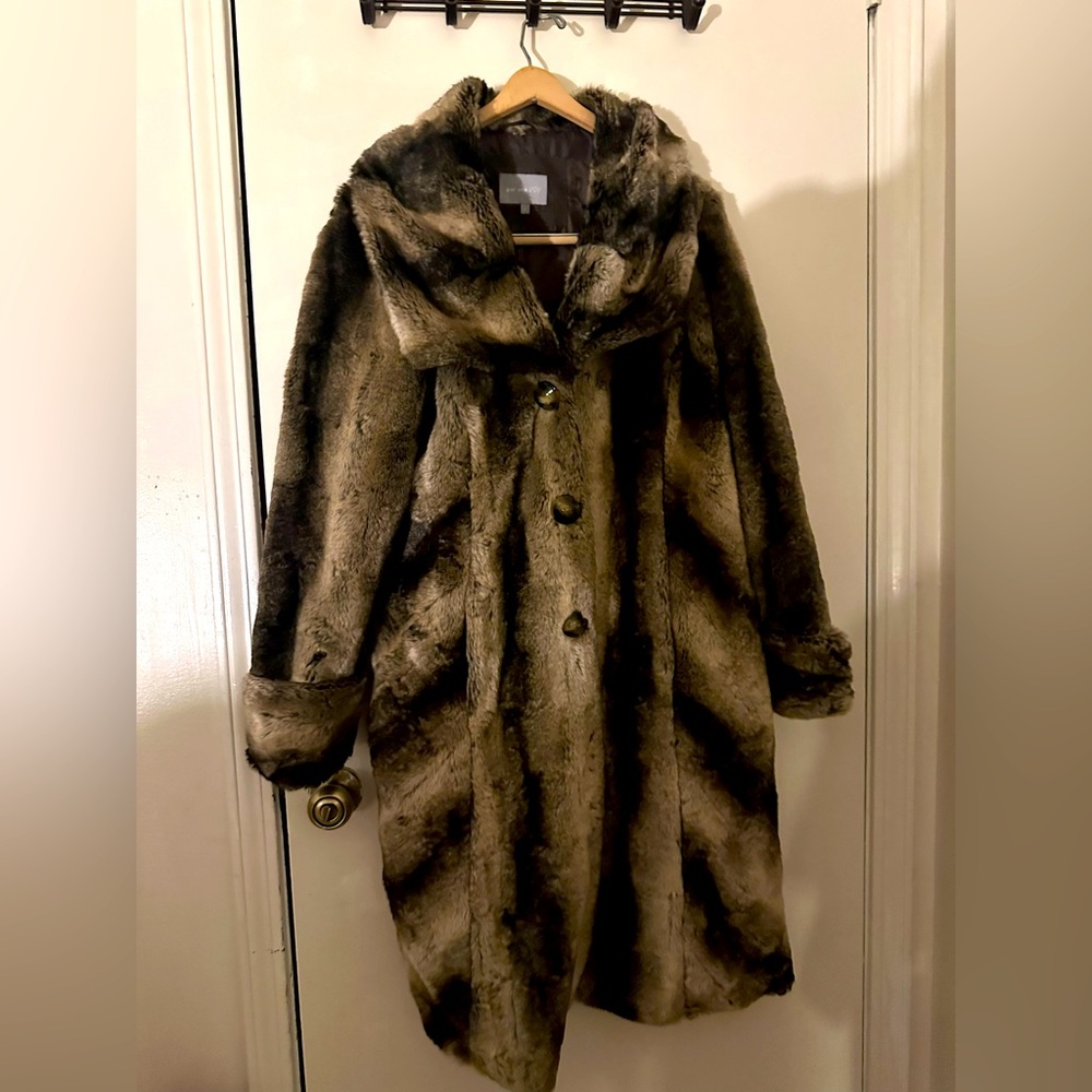 Marks and Spencer Per Una Faux Fur Coat